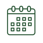 Graphic of a calendar in green and white