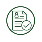 Graphic of a resume with a checkmark in green and white